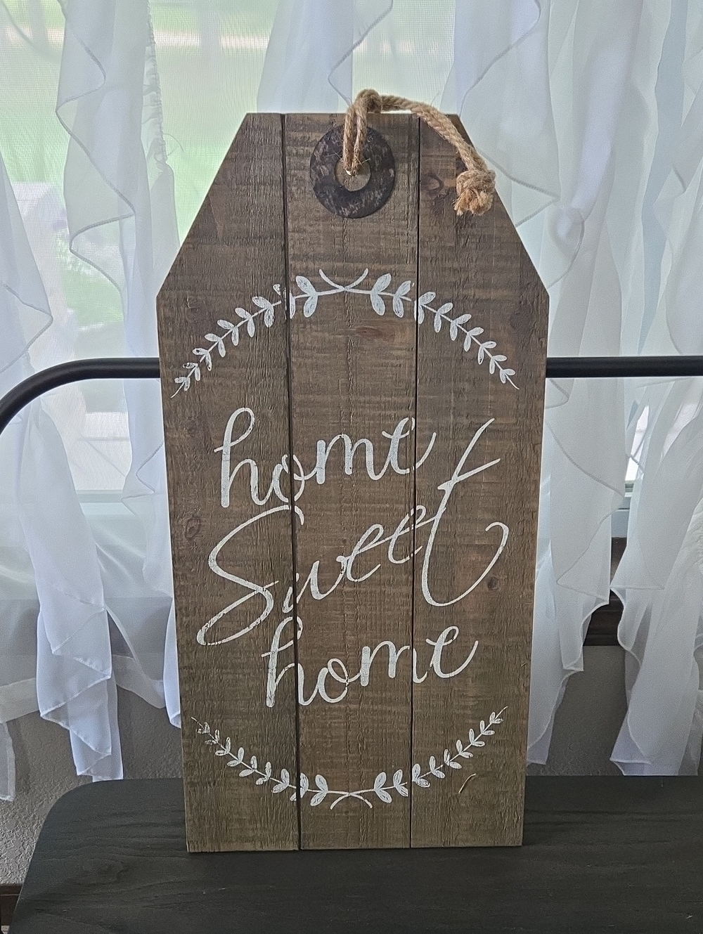 Rustic Wood "Home Sweet Home" Wall Decor - Brown